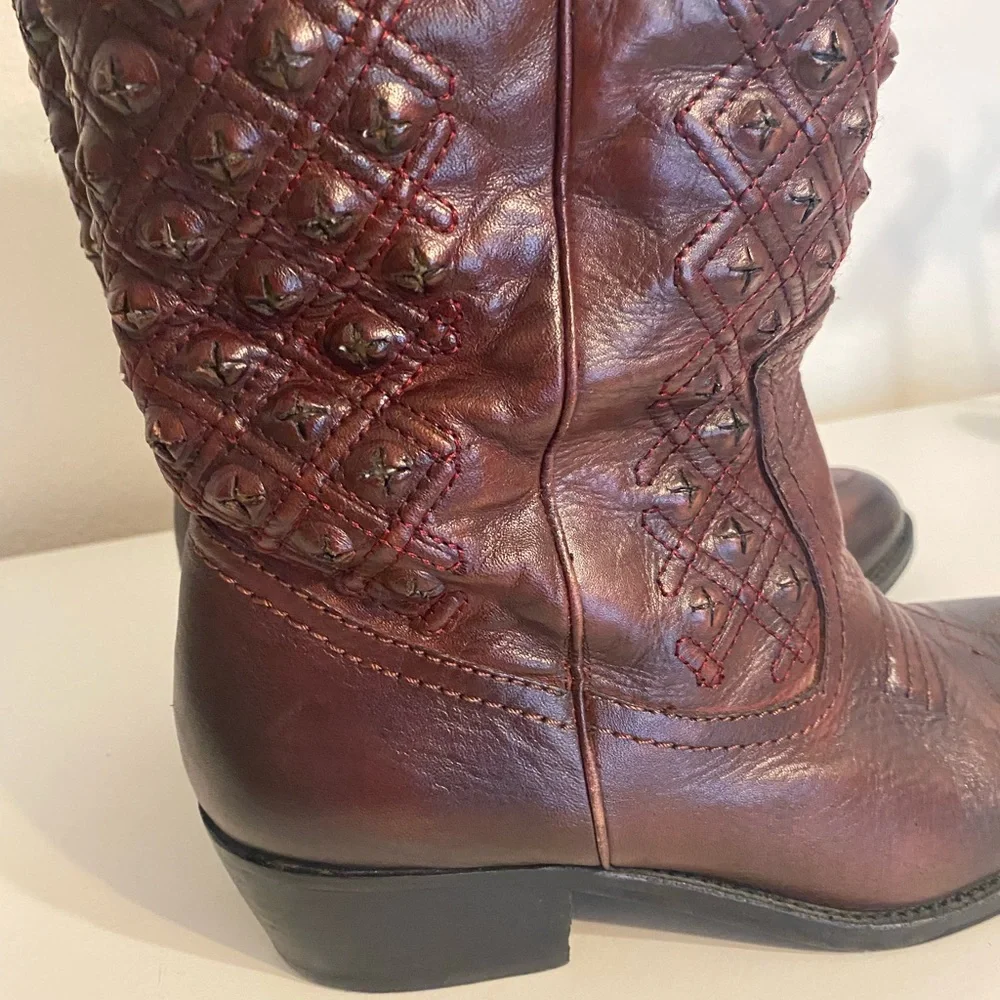 Lucky Brand Madonna Cordovan Leather Western Boots size 7.5